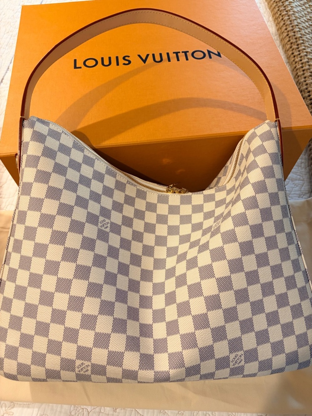 Louis Vuitton Slouchy MM Azur Canvas Hobo Shoulder Bag l - Picture 7 of 7